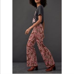Maeve | Maria Jacquard Paisley Flare Trousers by Anthropologie